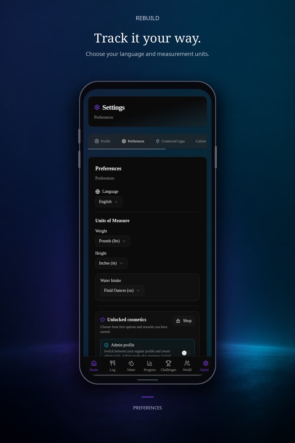 Rebuild development view for Preferences